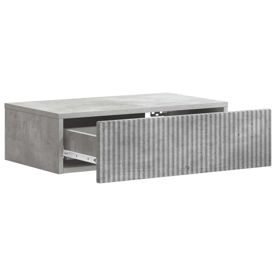 Table d'appoint murale Gris béton 59 x 34,5 x 17 cm - 4