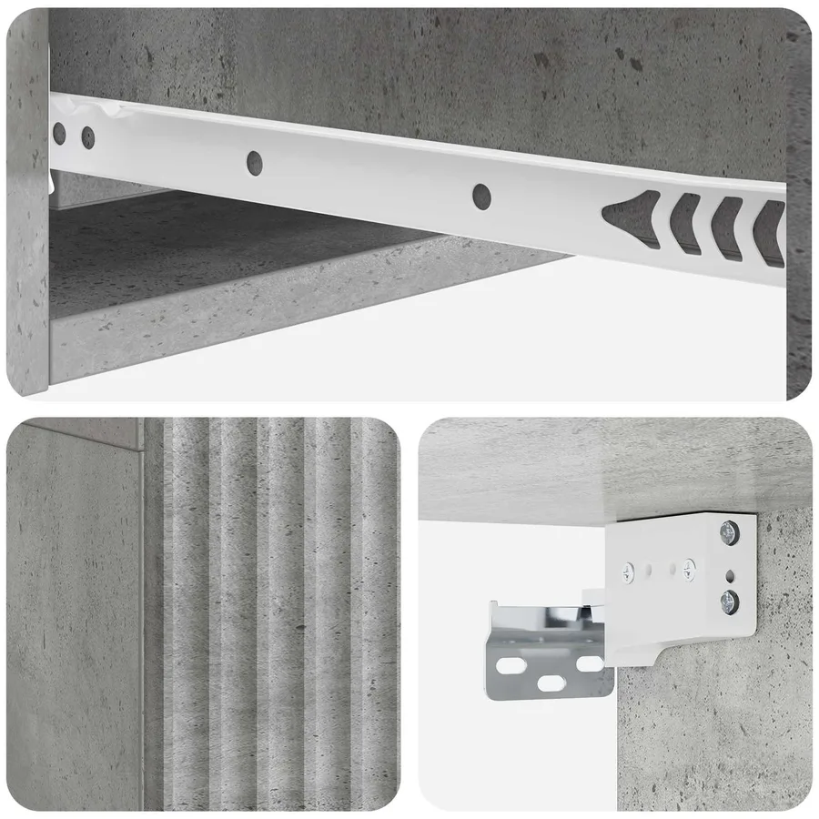 Table d'appoint murale Gris béton 59 x 34,5 x 17 cm - 8