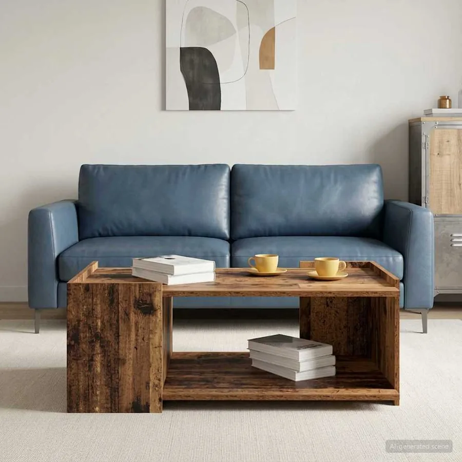 Table basse Bois ancien 90 x 50 x 33 cm Bois d'ingénierie