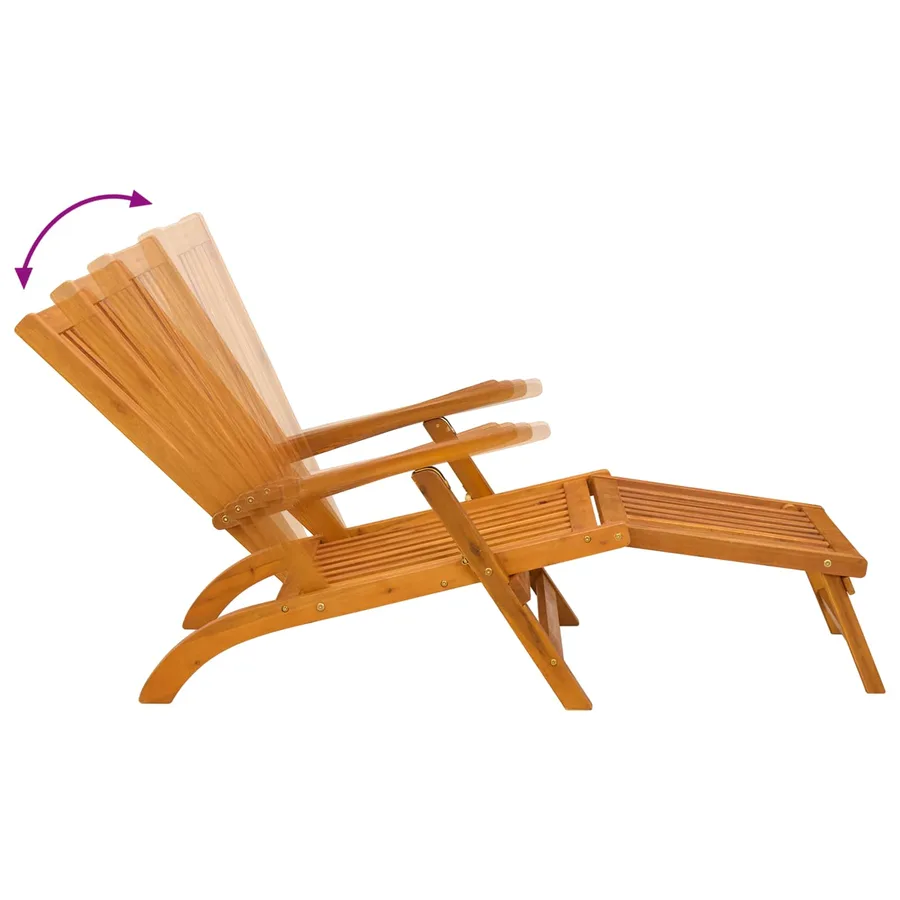 Chaise longue inclinable et pliable 2 pcs Naturel - 10