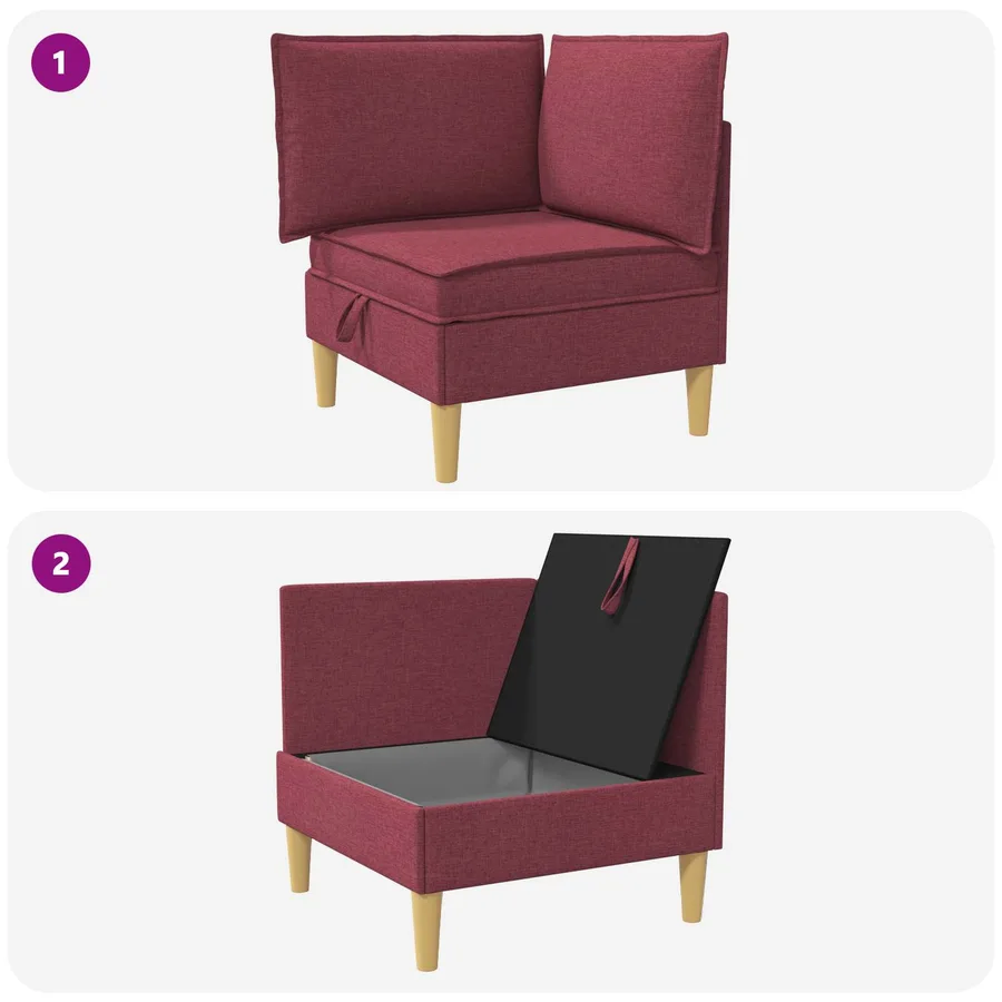 Sofa avec rangement Tissu - 9