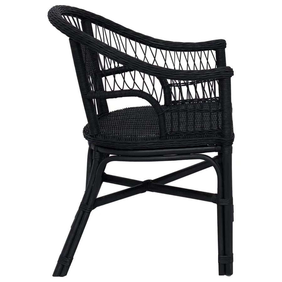 Chaise empilable Noir 60 x 60 x 81 cm Rotin - 5