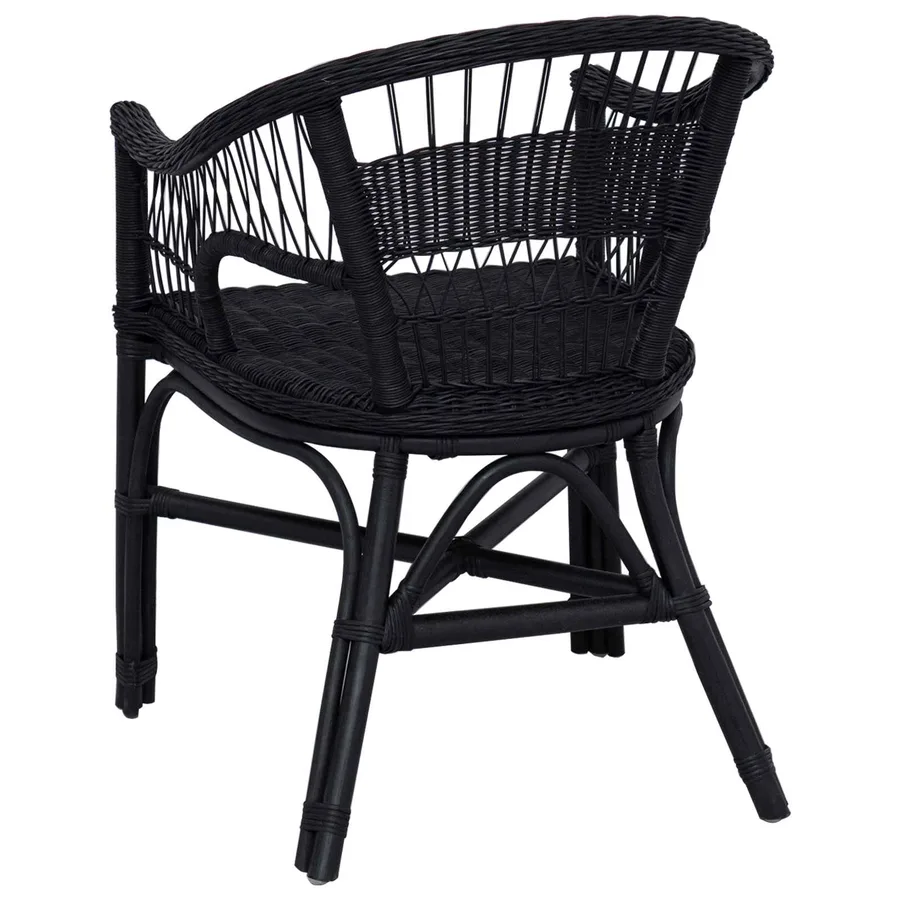 Chaise empilable Noir 60 x 60 x 81 cm Rotin - 6