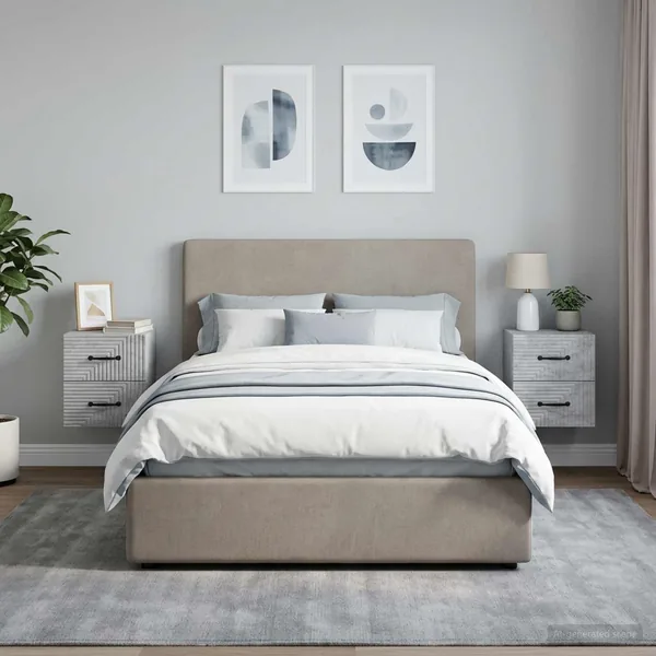 Cabinet de chevet mural 2 pcs Gris béton 34,5 x 33 x 40 cm