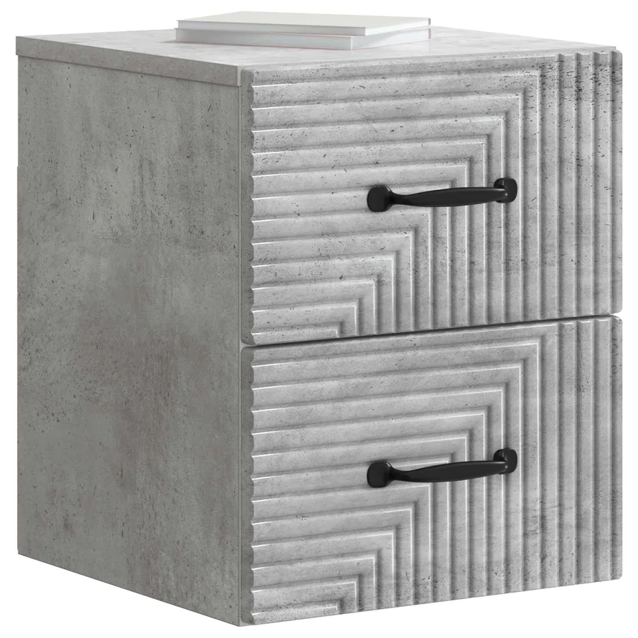 Cabinet de chevet mural 2 pcs Gris béton 34,5 x 33 x 40 cm - 3