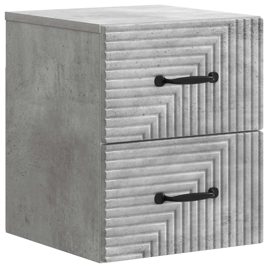 Cabinet de chevet mural 2 pcs Gris béton 34,5 x 33 x 40 cm - 5