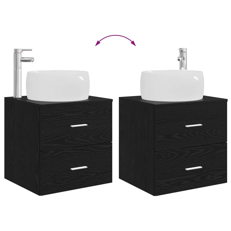 Ensemble de mobilier de salle de bain 5 pcs Chêne noir - 13