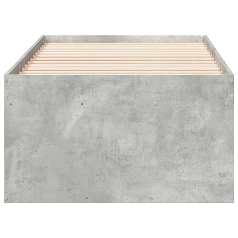 Cadre de lit avec rangement avec tiroir Gris béton 80 x 200 cm - 4