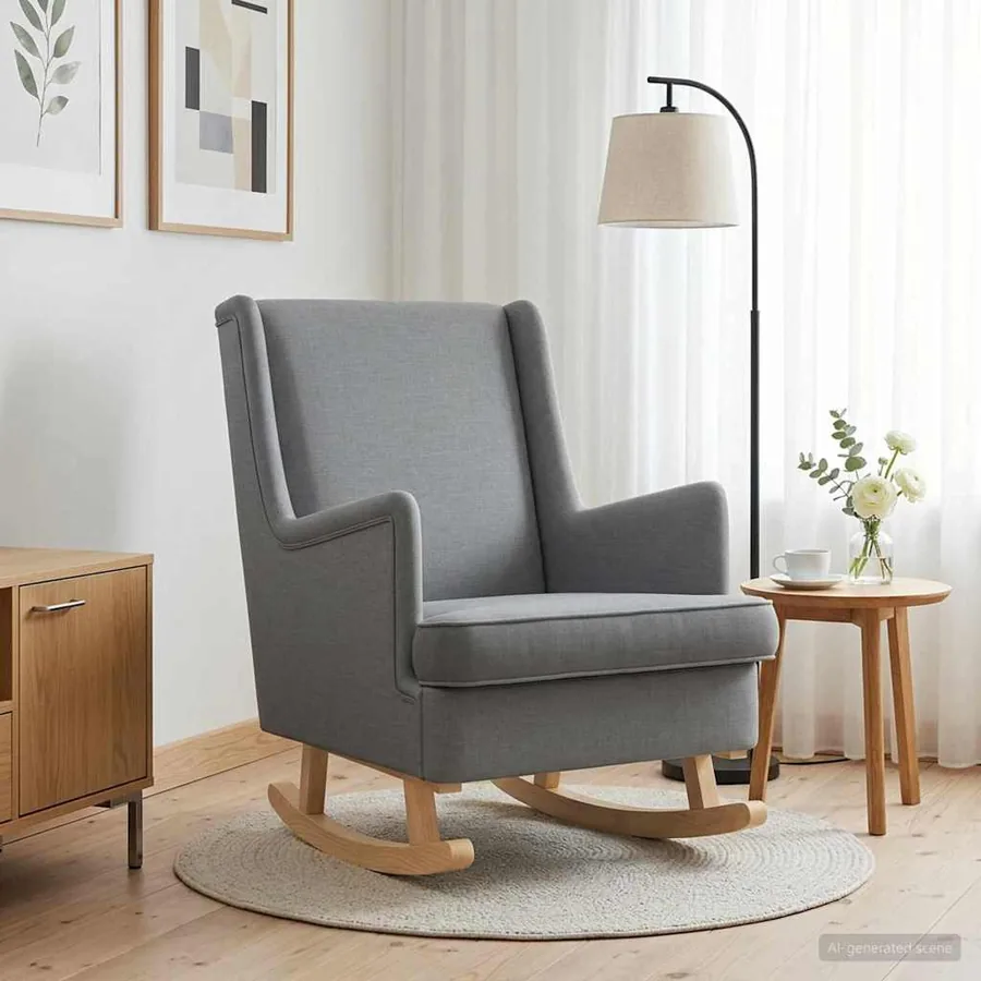 Chaise à bascule Gris clair 62 x 80 x 85 cm tissu