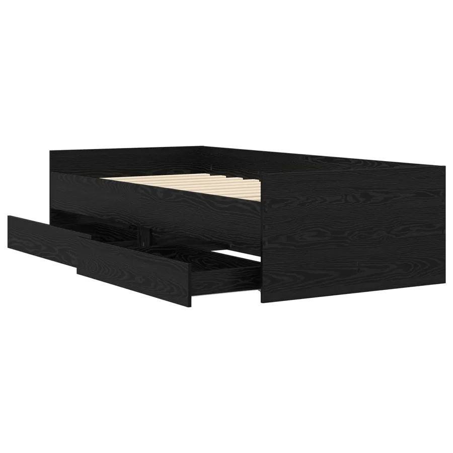 Cadre de lit avec rangement Chêne noir 80 x 200 cm - 2