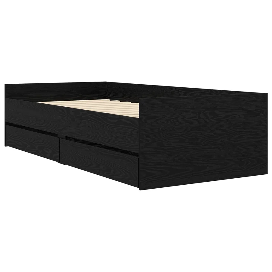 Cadre de lit avec rangement Chêne noir 80 x 200 cm - 3