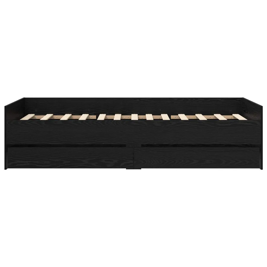 Cadre de lit avec rangement Chêne noir 80 x 200 cm - 5