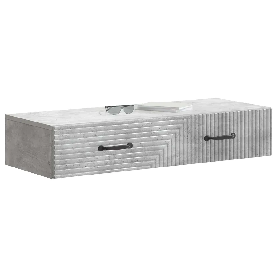 Table d'appoint murale Gris béton 87,5 x 34,5 x 17 cm - 3