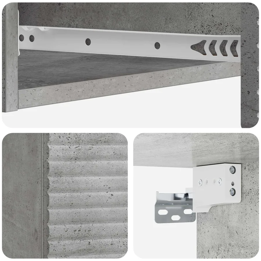 Table d'appoint murale Gris béton 87,5 x 34,5 x 17 cm - 8