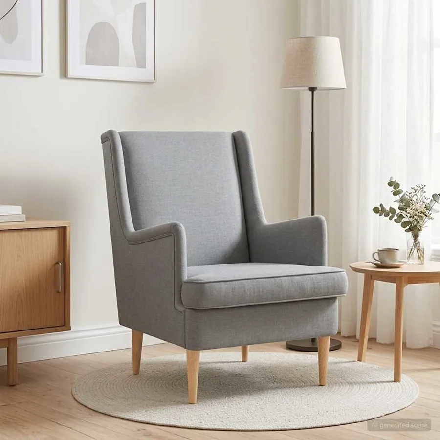 Fauteuil Gris clair Tissu
