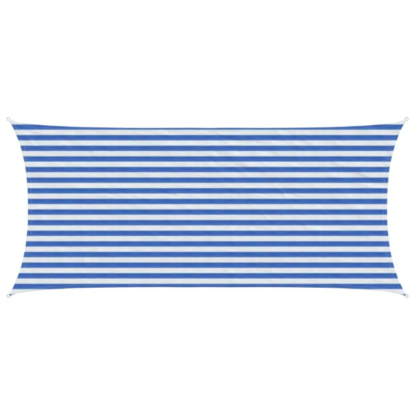 Voile d'ombre Bleu et Blanc 2 x 5 m HDPE