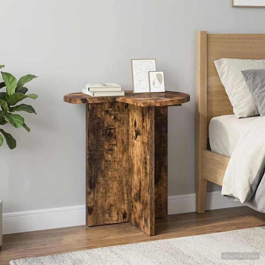 Table d'appoint Chêne fumé Ø 39 x 38 cm Bois d'ingénierie