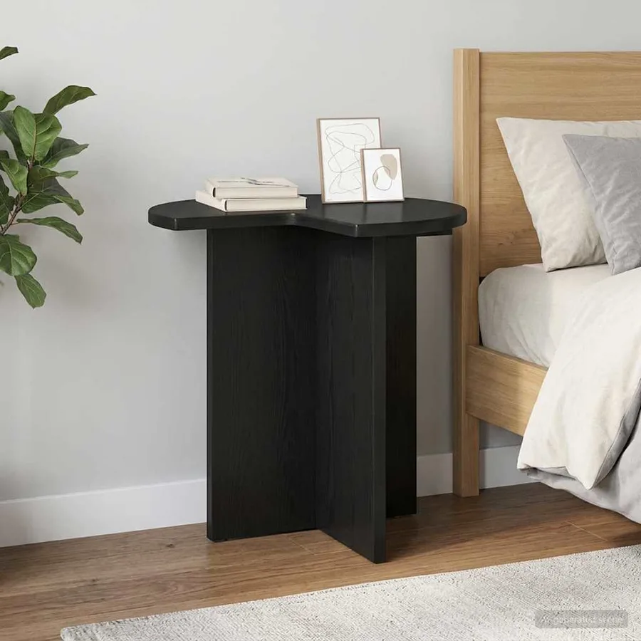 Table d'appoint 2 pcs Chêne noir Ø 39 x 38 cm Bois d'ingénierie - 4