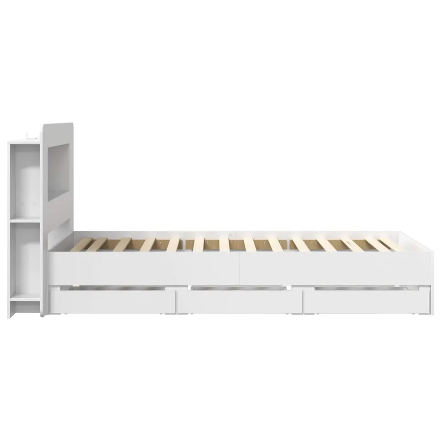 Cadre de lit avec rangement Blanc 80 x 200 cm Bois d'ingénierie - 5