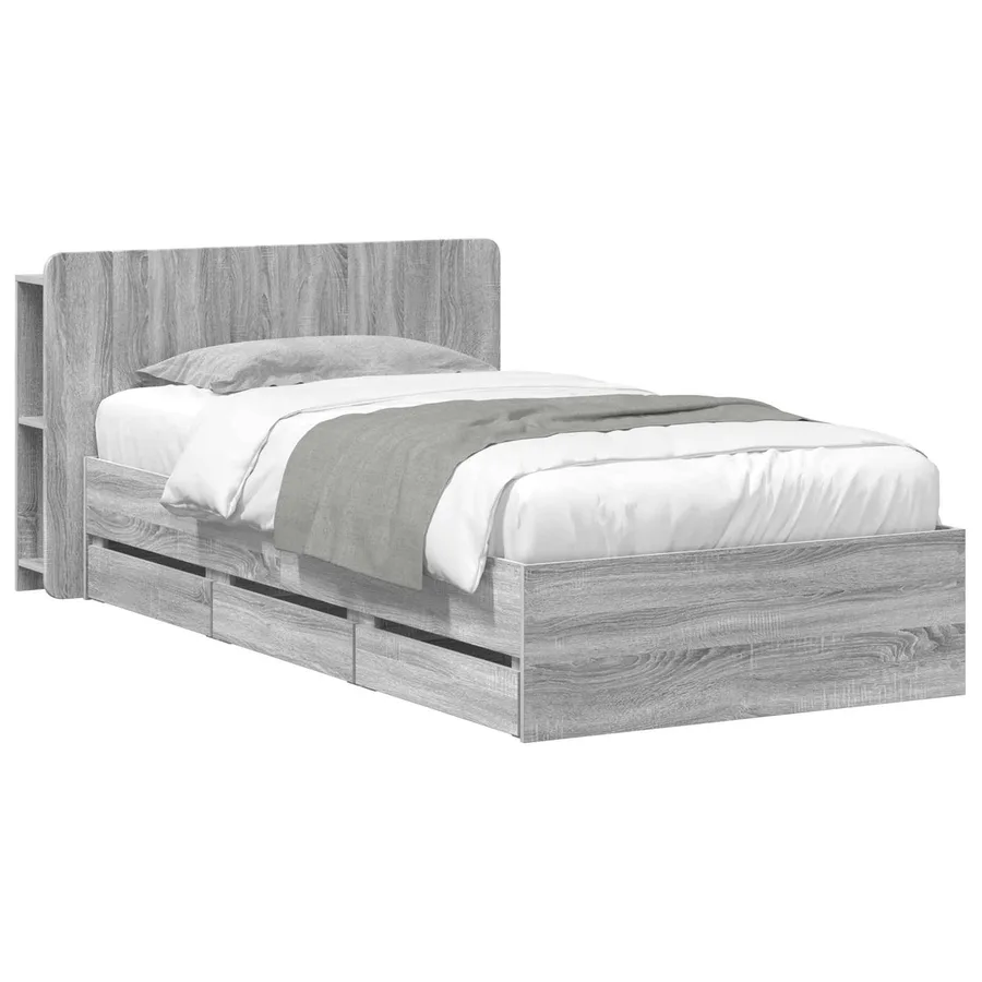 Cadre de lit avec rangement Sonoma gris 80 x 200 cm - 2
