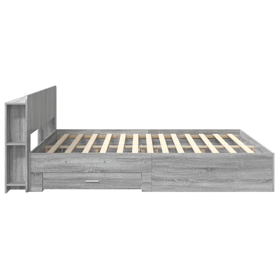 Cadre de lit avec rangement Sonoma gris 200 x 200 cm - 4