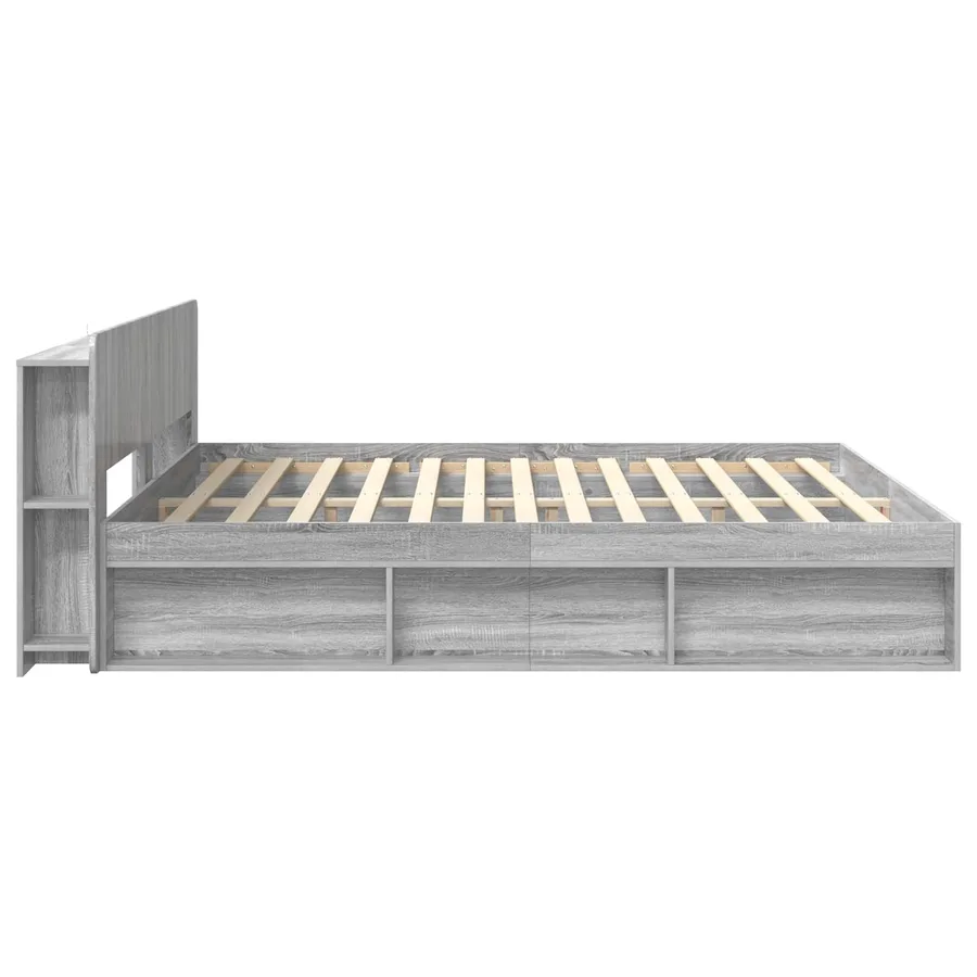 Cadre de lit avec rangement Sonoma gris 200 x 200 cm - 5
