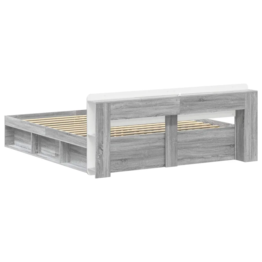 Cadre de lit avec rangement Sonoma gris 200 x 200 cm - 6