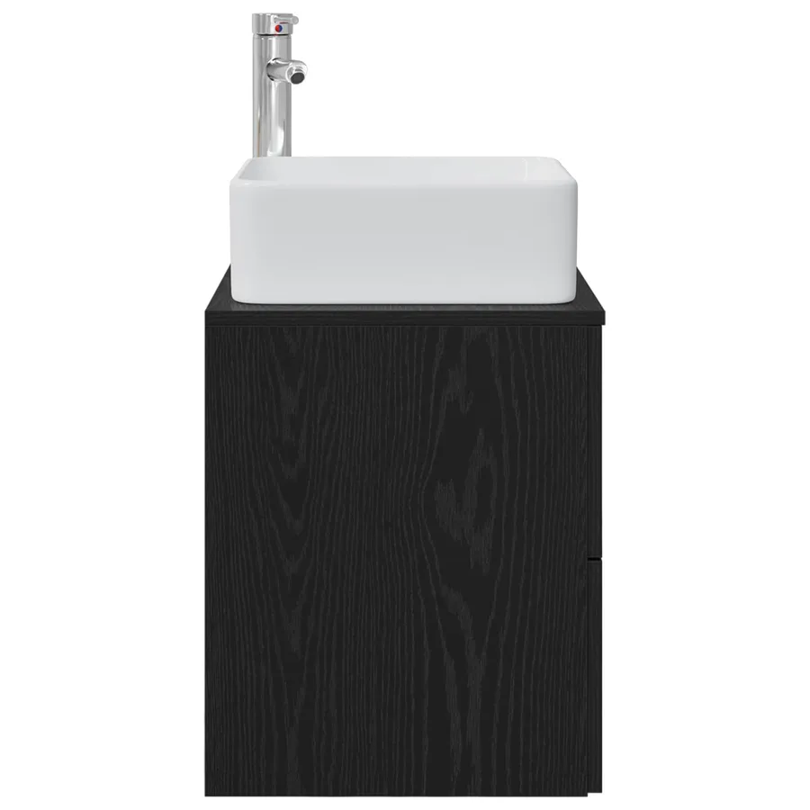 Vanité de lavabo mural Chêne noir 53 x 34,5 x 63 cm - 4