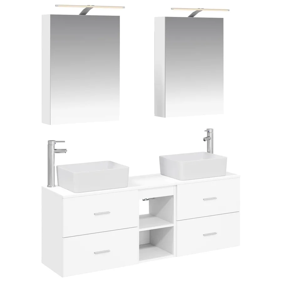Ensemble de mobilier de salle de bain 5 pcs Blanc - 2
