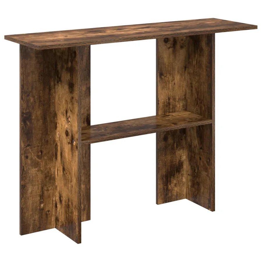 Table console Chêne fumé 100 x 30 x 75 cm Bois d'ingénierie - 2
