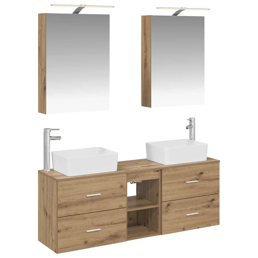 Ensemble de mobilier de salle de bain 5 pc Chêne artisanal - 2