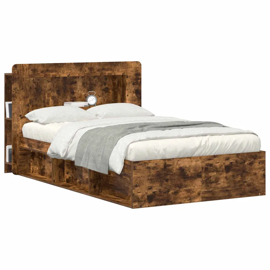 Cabinet de Tête de Lit Chêne fumé Bois d’ingénierie - 3