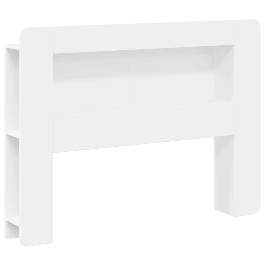 Cabinet de Tête de Lit avec stockage Blanc Bois d’ingénierie - 2