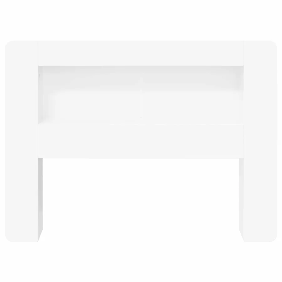 Cabinet de Tête de Lit avec stockage Blanc Bois d’ingénierie - 5