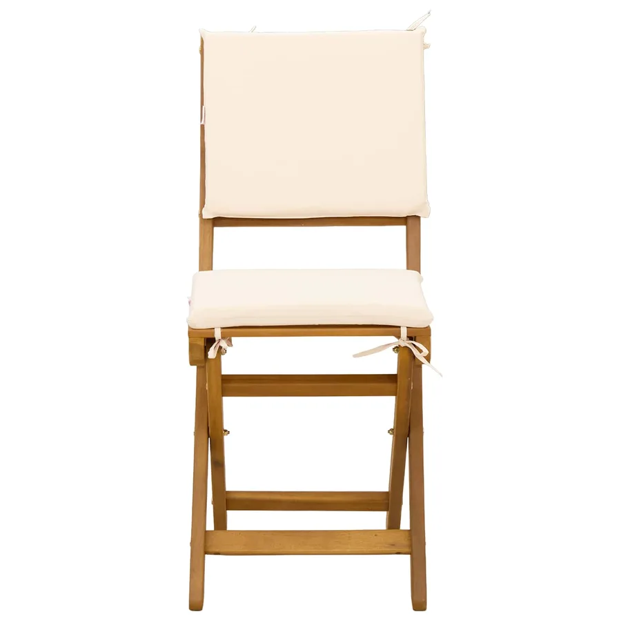Ensemble bistro de jardin 5 pcs Blanc Naturel et Crème - 5