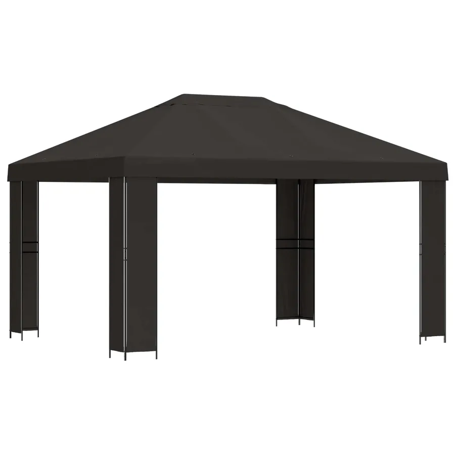 Pavillon 4 × 3 m Anthracite Polyester et Acier 190 gsm - 2