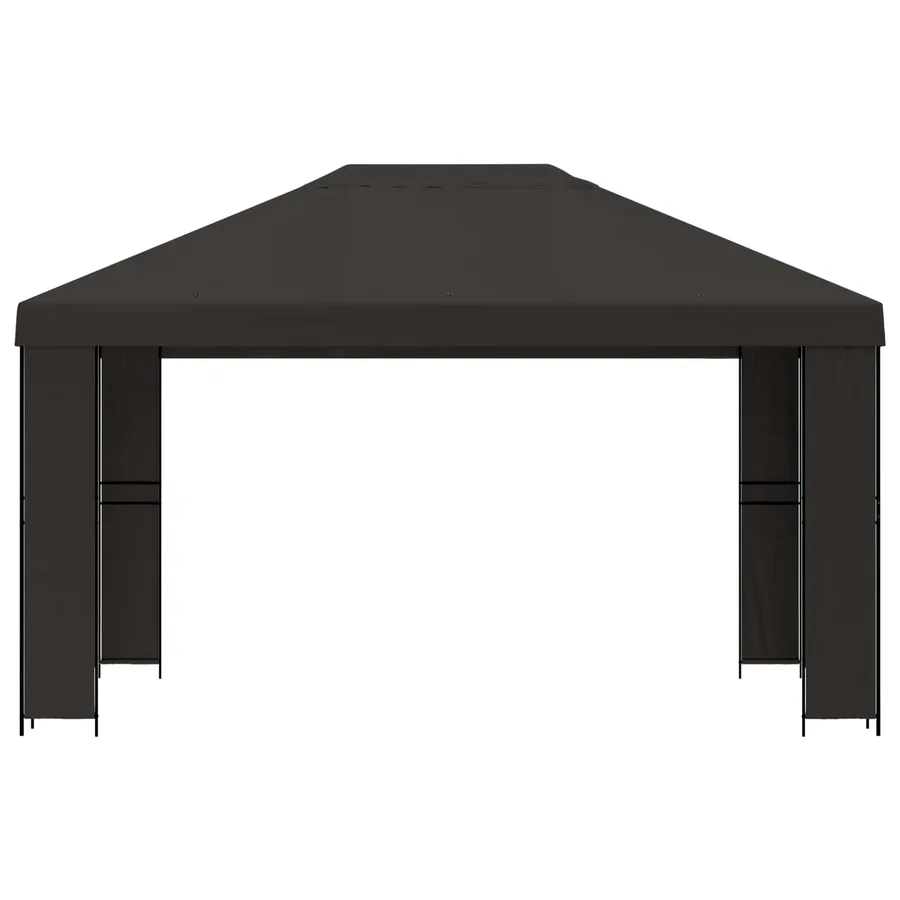Pavillon 4 × 3 m Anthracite Polyester et Acier 190 gsm - 3