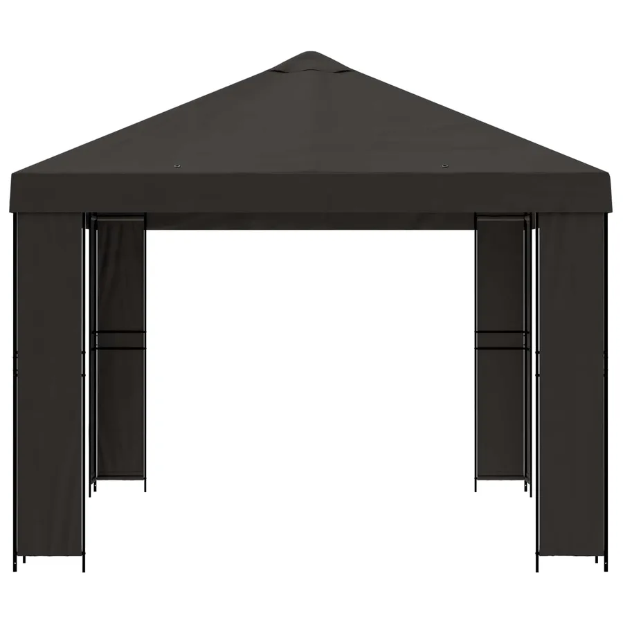 Pavillon 4 × 3 m Anthracite Polyester et Acier 190 gsm - 4