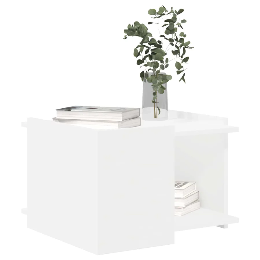 Table basse Blanc 50,5 x 50 x 33 cm Bois d'ingénierie - 3
