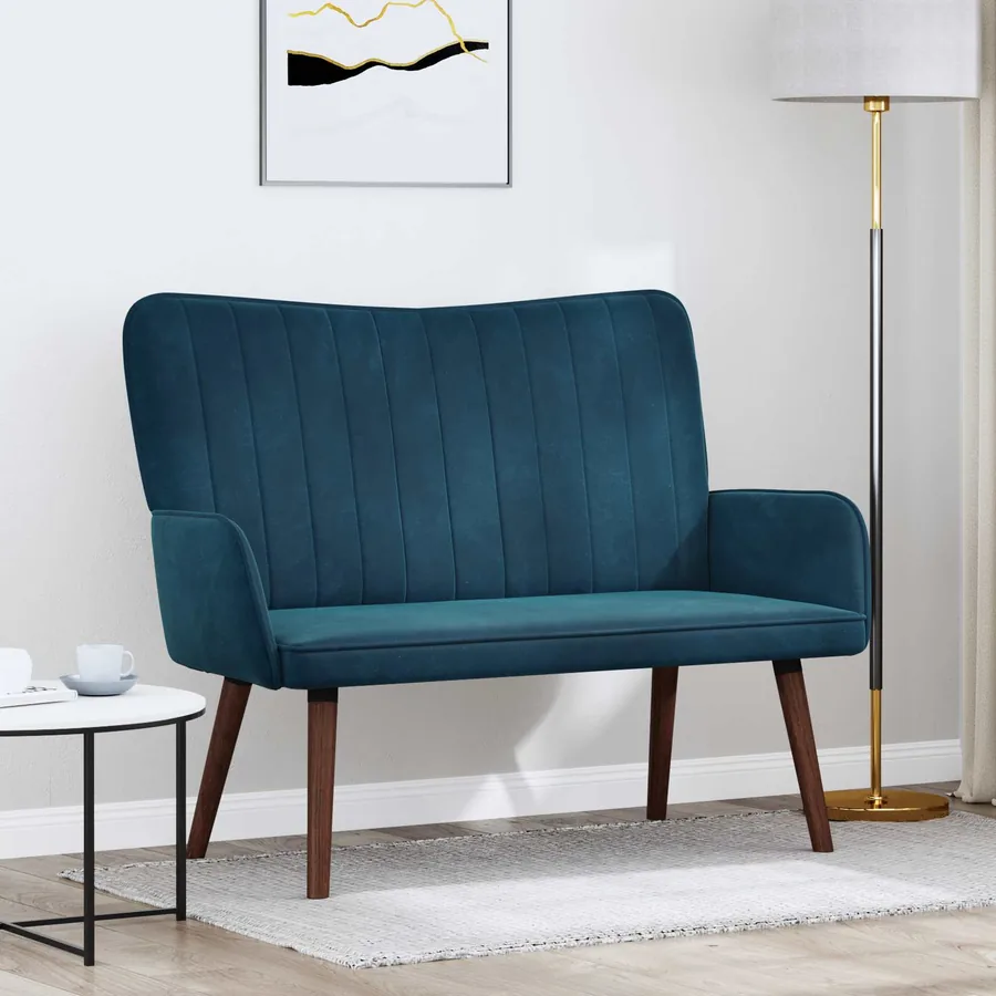 Sofa 2 places Bleu 115 x 61 x 87 cm Velours
