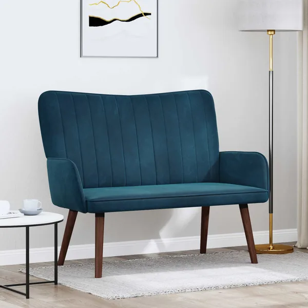 Sofa 2 places Bleu 115 x 61 x 87 cm Velours