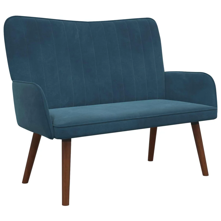 Sofa 2 places Bleu 115 x 61 x 87 cm Velours - 2