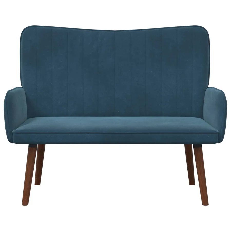 Sofa 2 places Bleu 115 x 61 x 87 cm Velours - 4