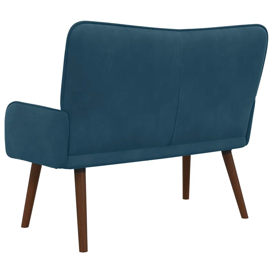 Sofa 2 places Bleu 115 x 61 x 87 cm Velours - 6
