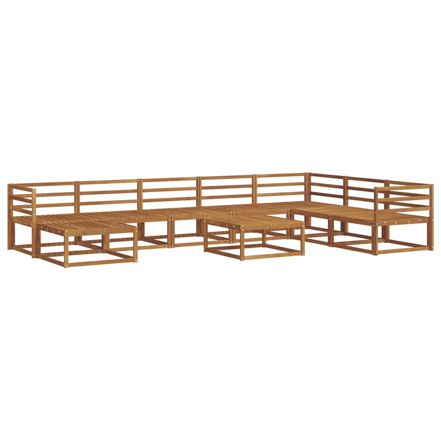 Ensemble de canapés d'extérieur 9 pcs Naturel - 2