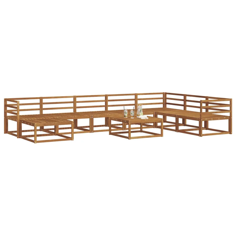 Ensemble de canapés d'extérieur 9 pcs Naturel - 3
