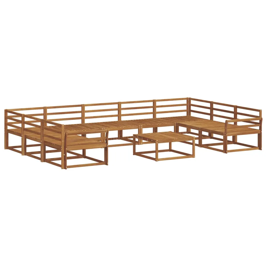 Ensemble de canapés d'extérieur 10 pcs Naturel - 2