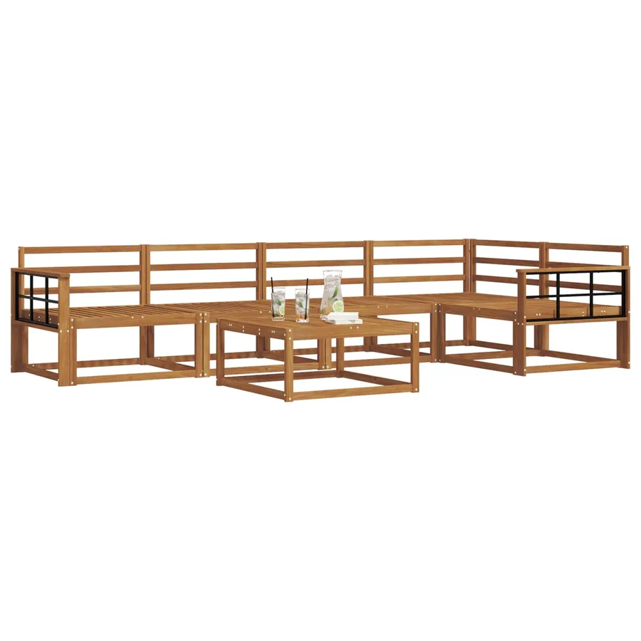 Ensemble de canapés d'extérieur 6 pcs Naturel - 3