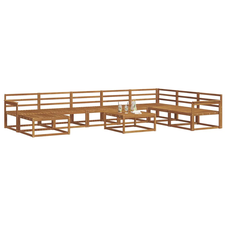 Ensemble de canapés d'extérieur 9 pcs Naturel - 3