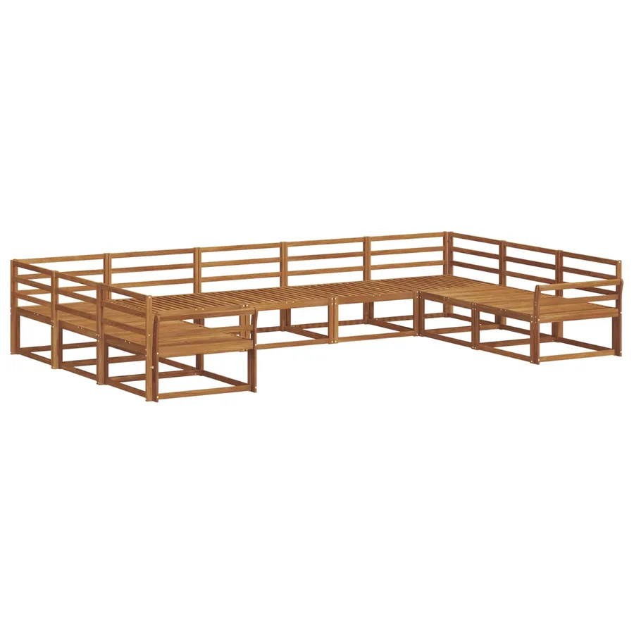 Ensemble de canapés d'extérieur 9 pcs Naturel - 2